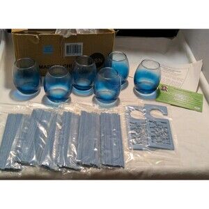 Joy Mangano Ocean Side Breeze 6pk Forever Fragrant Sticks 2 Hang-its & 6 Vases